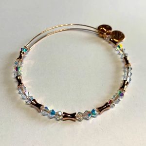 New Alex & Ani rose gold and clear bead bracelet